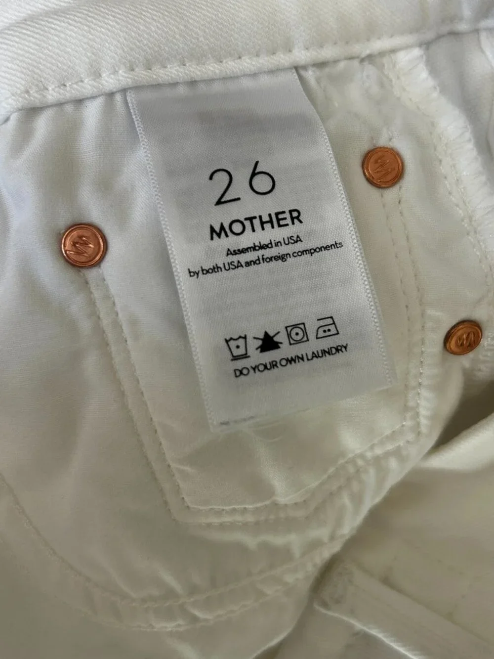 MOTHER The Looker Ankle Fray High Waisted Skinny Jeans in White Size 26 - Picture 8 of 9